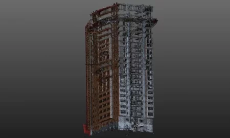 Юдино. Съемка фасада строящегося 24-х этажного здания 3 из 3